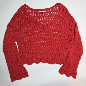 American Eagle Outfitters Red V-Neck Sweater